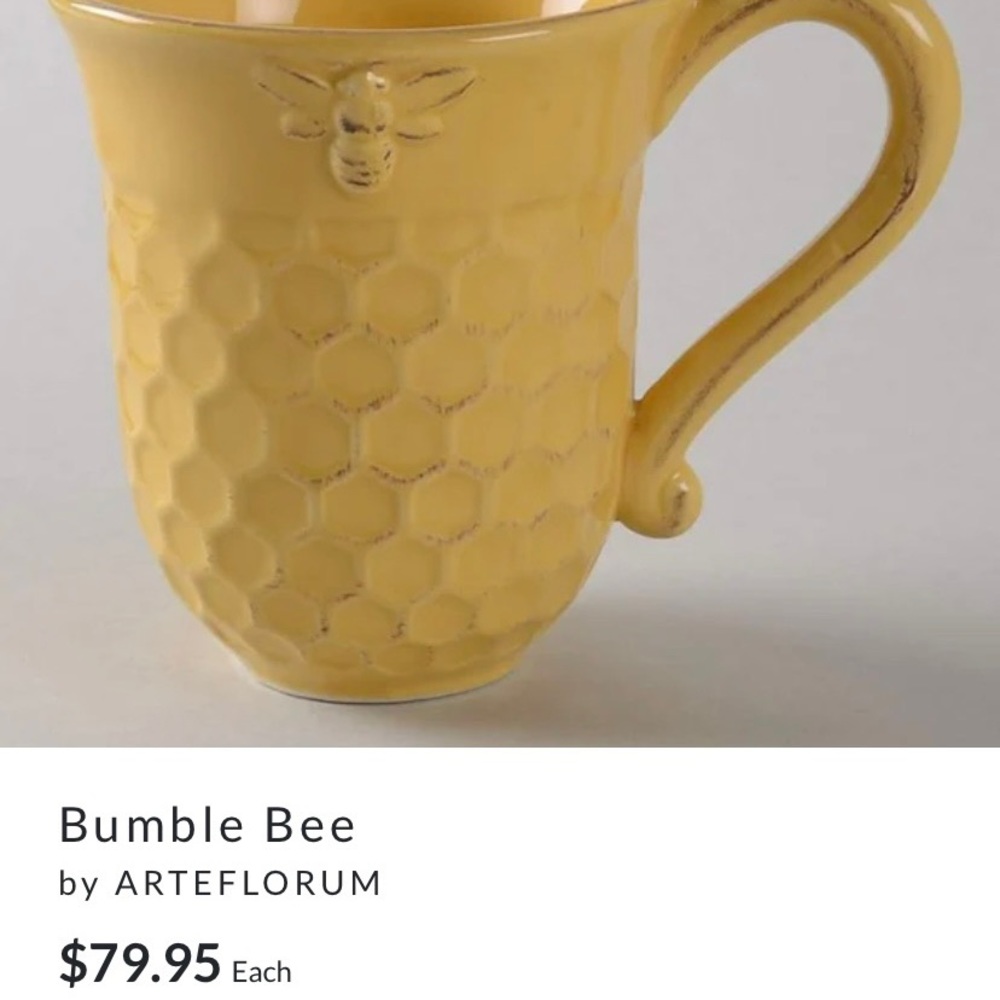 Arteflorum Bumblebee Sugar Bowl, Creamer & Mugs - Picture 8 of 9